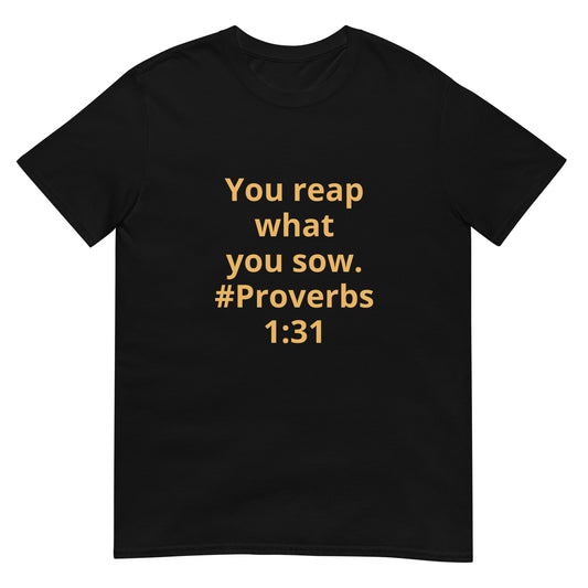 Proverbs 1:31 tee — black, front